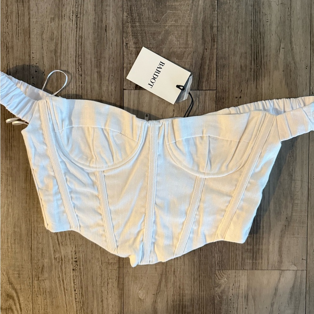 Bardot White Strapless sigma corset top nwt size 4 (small) - Picture 2 of 5